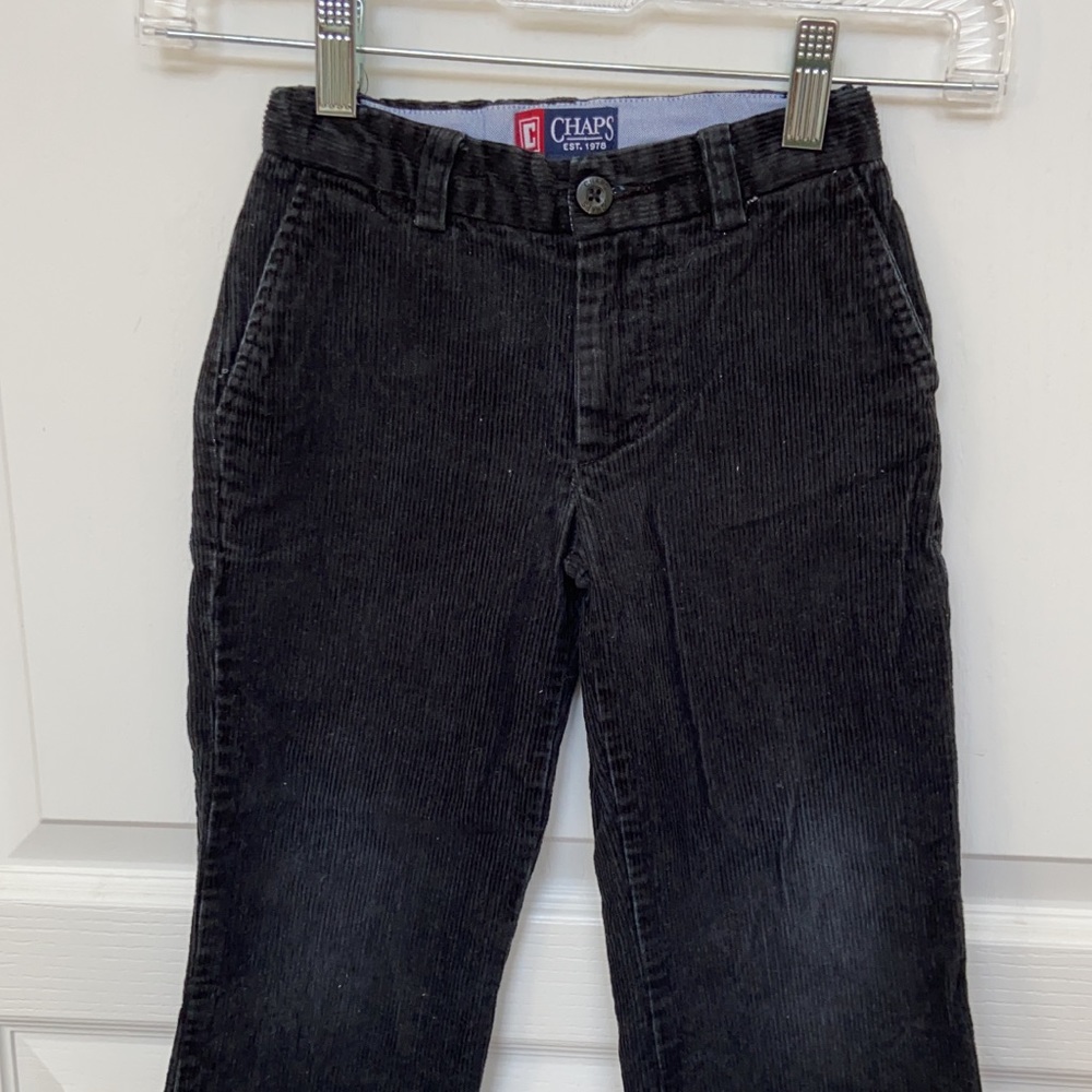 4T Chaps, black corduroy, adjustable waist